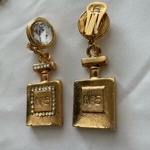 Gold Perfume Bottle Earrings